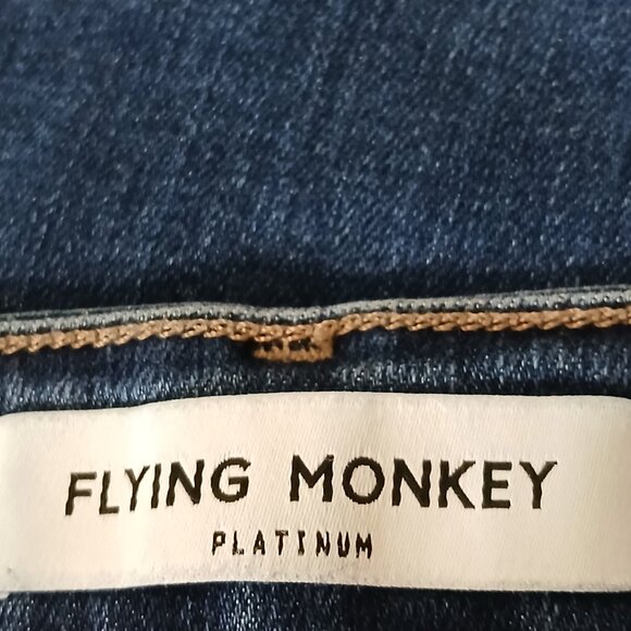 Flying Monkey Platinum Jeans Size 32 High Rise Straight Distressed Denim Stretch - Picture 7 of 10